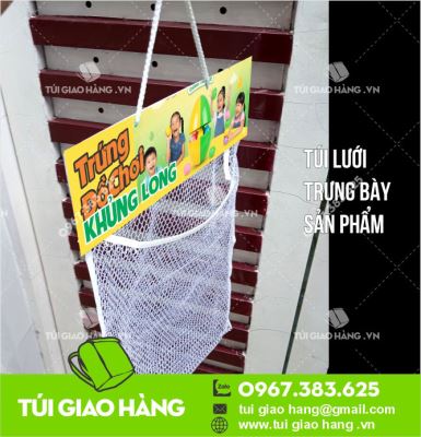 Sản xuất túi lưới trưng bày sản phẩm trứng khủng long