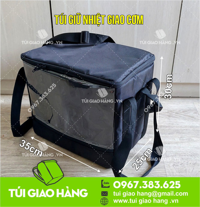 Túi giữ nhiệt giao cơm - Màu Đen -  KT: 25cm x 30cm x 35cm